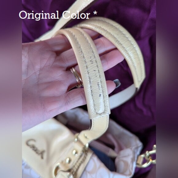 Coach F15510 Ashley Signature Jacquard Gold Brwn Leather Satchel/See descrip. - Picture 3 of 16